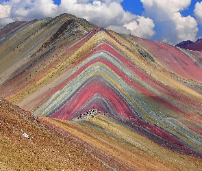 Chmury, Niebo, Region Cuzco, Peru, Góra Vinicunca, Montana de Siete Colores