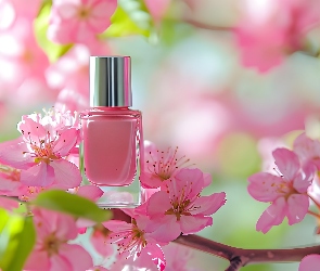 Lakier, Grafika, Drzewo owocowe, Kwiaty, Kosmetyk