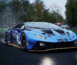Wyścig, Tor, Assetto Corsa Competizione, Gra, Niebieskie, Lamborghini Huracan GT3