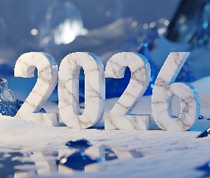 Grafika AI, Lód, Nowy Rok, Zima, 2026, Śnieg