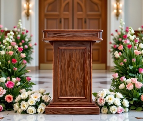 Dekoracja, Róże, Kwiaty, Kolorowe, Mównica