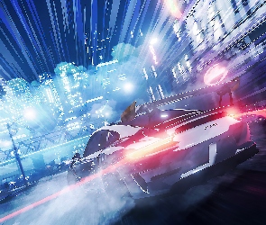 Need for Speed, Tył, Gra, Porsche GT3RS, Noc, Samochód, Neony, Ulica