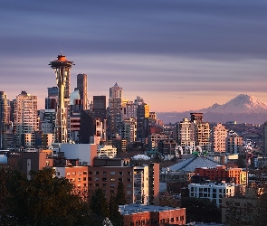 Wieżowce, Space Needle, Stan Waszyngton, Stany Zjednoczone, Seattle, Wieża