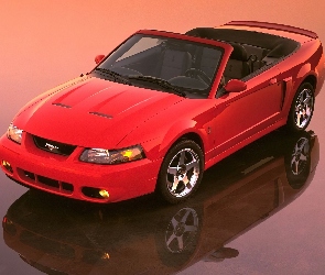 Czerwony, Cabrio, Ford Mustang