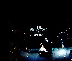 Phantom Of The Opera, tło, świece, czarne, scena