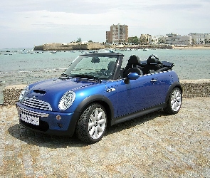 Mini One Cabrio, Maska, Niebieskie