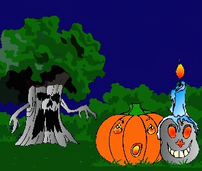 Halloween, straszne drzewo