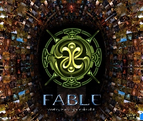 Fable, obrazy, tunel, logo