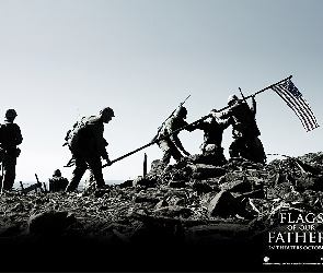 Flags Of Our Fathers, kamienie, żołnierze, flaga