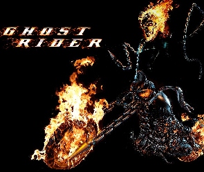 łańcuchy, płonie, Ghost Rider, motocykl
