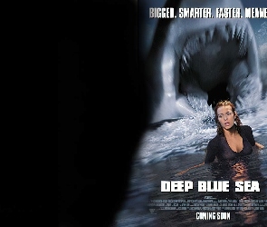 Deep Blue Sea, kobieta, rekin, woda