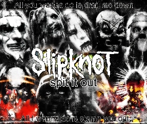 Slipknot, maska, kolce, twarze