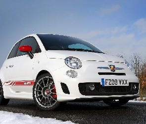 Zima, Śnieg, Biały, Abarth 500