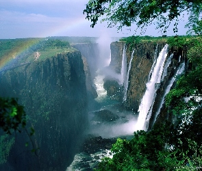 Republika Zambii, Wodospadu, Tęcza, Kanion