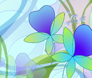 Niebieskie, Tekstura, Kwiatki