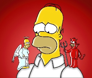 The Simpsons, Diabeł, Homer, Anioł, Simpsonowie