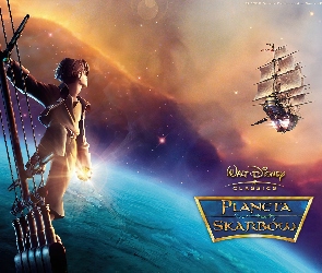 Film animowany, statek, Treasure Planet, chłopiec, Planeta skarbów