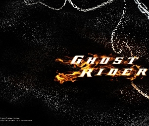 łańcuch, napis, Ghost Rider, płonący