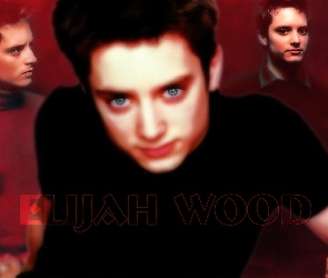czarna koszulka, niebieskie oczy, Elijah Wood