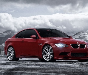BMW M3, Chmury, Góry, Tuning, Bordowe