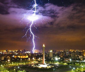 Indonezja, Jakarta, Błyskawica, Merdeka Square