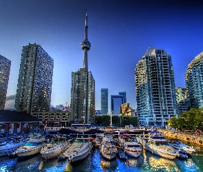 Motorówki, Toronto, Drapacze, Chmur
