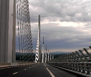 Francja, Bariera, Millau, Pylony, Wiadukt