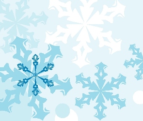 Płatki, Białe, Niebieskie, Śniegu
