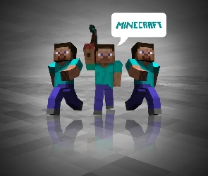 Minecraft, Odblask, Ludzie, Kilof, Steve