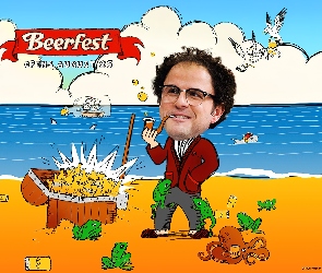 plaża, fajka, Beerfest, mężczyzna