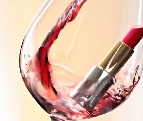 Wino, Szminka, Kieliszek