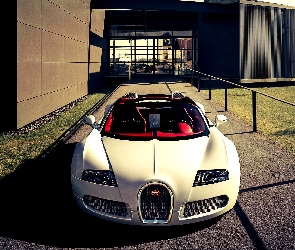 Bugatti, Budynek, Droga, Veyron, Kremowy