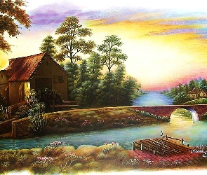 Pomost, Most, Dom, Rzeka