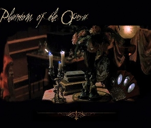 wazon, świecznik, Phantom Of The Opera, stolik