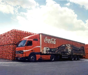 Coca-Cola, Skrzynki, Ciężarówka, Dostawcza