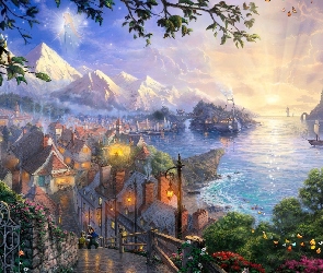 Thomas Kinkade, Wyspa, Pinokio, Disney