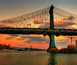 Nowy York, Manhattan, Rzeka, Most