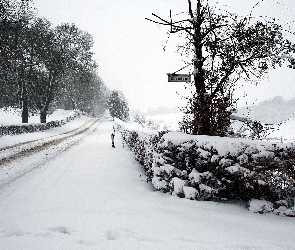 Droga, Śnieg, Zima