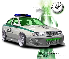 Skoda, Tuning, Policja, Octavia