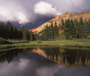 Las, Chmury, Jezioro