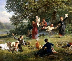 Malarstwo, Zabawa, Alexey Korzukhin, Piknik