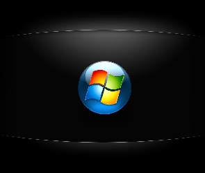 Windows, Logo, Ekran, Czarny