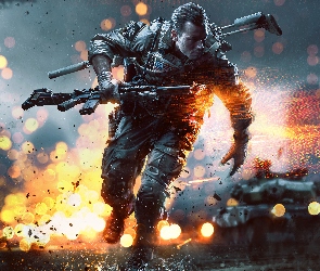 Wybuch, Czołg, Battlefield 4, Zołnierz