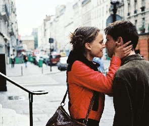 Miłość, Natalie Portman, Śnieg, Ulica, Para