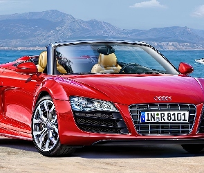 Czerwone, Woda, Cabrio, Góry, Audi R8