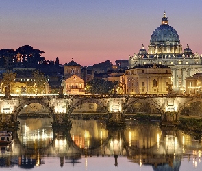 Rzym, Watykan, Św. Anioła, Włochy, Św. Piotra, Most, Bazylika