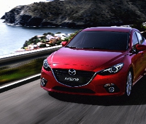 Skały, Morze, Mazda 3, Droga