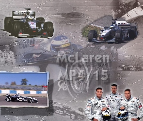 spojler, koła, bolid, McLaren, kask , Formuła 1, opony