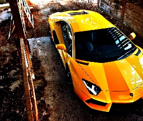 Lamborghini, 
, Żółty, Samochód, Aventador