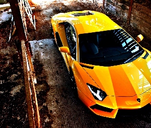 Aventador, 
, Samochód, Żółty, Lamborghini